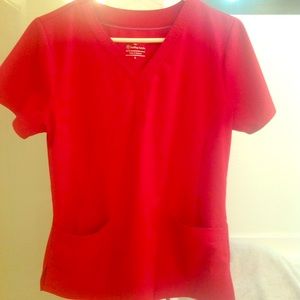 Healing Hands Medical Scrub Top Large in RED